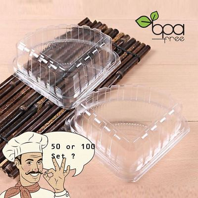 #ad CYBER WEEK 50 100 Clear Durable Cake Pie Food Safe PET Box Container $5.00