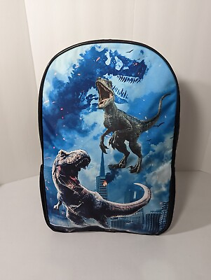 #ad NEW Kids Raptor T Rex Dinosaur with Volcano Backpack Boys Bag Back Pack Blue $9.86