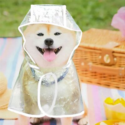 #ad Portable Transparent Waterproof Puppy Jacket Dog Rain Coat Pet Rain Suit PVC $9.08
