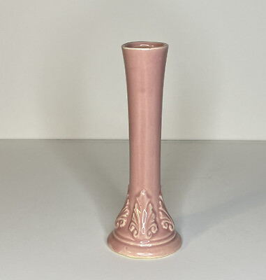 #ad Pink Ceramic Vintage Bud Vase USA 121 7” $12.00