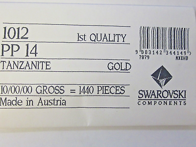 #ad Swarovski Rhinestones 1012 TANZANITE Pointed Back PP14 Full Pack 10 Gross $18.17
