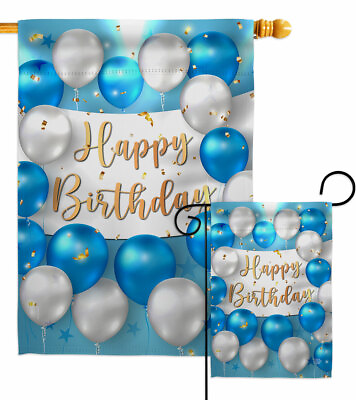 #ad Birthday Balloons Garden Flag Celebration Decorative Gift Yard House Banner $18.95