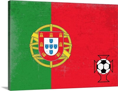 #ad Soccer Flag Portugal Canvas Wall Art Print Soccer Home Decor $329.99