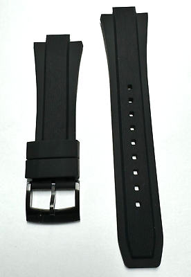 #ad Original Bulova Maquina 98B381 Black Silicone Rubber Watch Band Strap $67.99