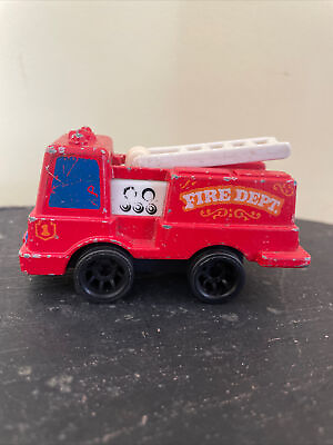 #ad Mattel First Wheels Red Fire Truck Hong Kong Plastic Metal Die Cast 1979 $4.99
