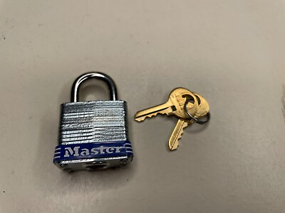 #ad Master Lock 1 1 8quot; No. 7 Laminated Padlock New In Box W Keys P609 Small Lock $5.99