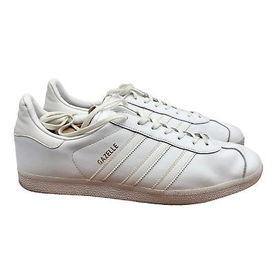 #ad Adidas Gazelle Shoes Mens Size 13 White Leather Sneakers Low Top BB5498 $51.45