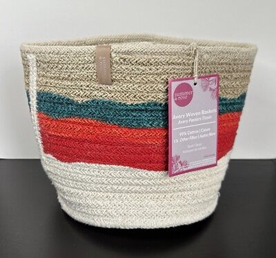 #ad Summer amp; Rose Avery Woven Cotton Storage Basket New with Tags $8.00