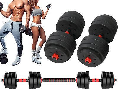 #ad Adjustable Weight Dumbbell Barbell Kit 44LB 66LB 88LB Home Workout Equipment $139.95