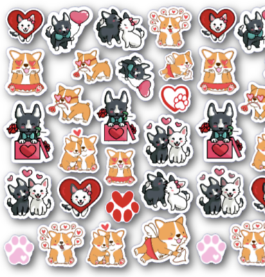 #ad Lot of Valentine#x27;s Day Stickers or Mother#x27;s Day Stickers Dog Stickers 2 Sheets $5.45