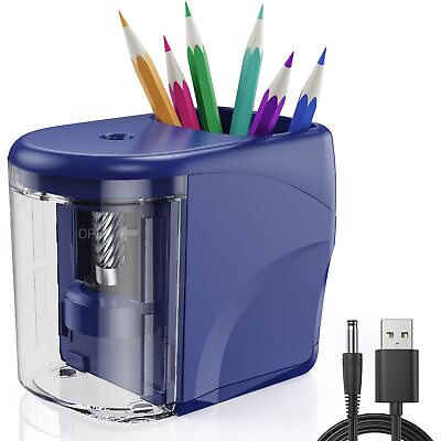 #ad Electric Pencil Sharpener Heavy Duty Helical Blade Sharpener USB Battery Oper... $27.26