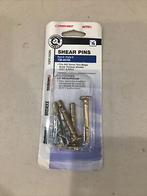 #ad Shear Pins Fit 900 Series Two Stage Snow Throwers 2007 and Up OEM 738 04155 $10.89
