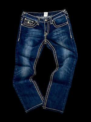 #ad Y2K True Religion Joey Super T Denim Jeans Women’s 30 Dark Blue Made In USA $49.99