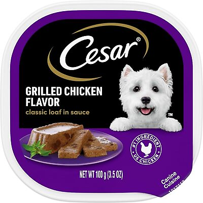 #ad CESAR Adult Wet Dog Food Classic Loaf in Sauce Grilled Chicken Flavor 3.5 oz. E $24.45