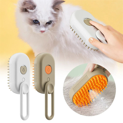 #ad Cat Steam Brush Steamy Dog Brush 3 In 1 Electric Spray Cat Hair Brush $10.32