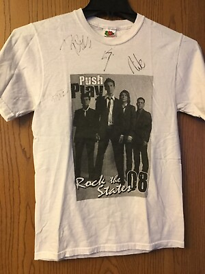 #ad Push Play. “Rock The States” ‘08. Shirt. Autographed. White. S $30.00