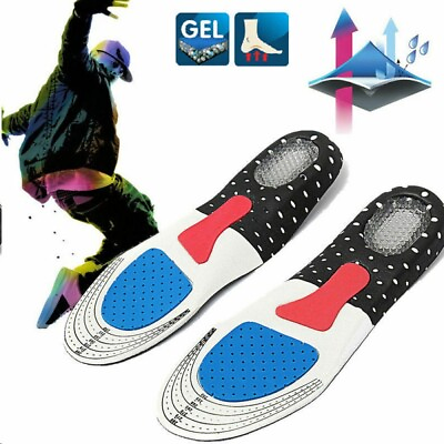 #ad NEW Mens Gel Orthotic Sport Running Insoles Insert Shoe Pad Arch Support Cushion $6.99