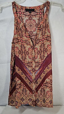 #ad Sanctuary Womens Sleeveless Blouse Bohemian Button up Size L Shades of Purple $9.99