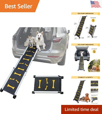 #ad Collapsible Dog Ramp Telescopic Pet Ramps for Large Dogs SUV and Car Portabl... $118.99