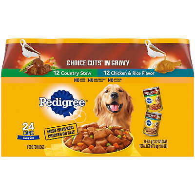 #ad Pedigree Choice Cuts Gravy Wet Dog Food Variety Pack 13.2 Oz Cans 24 Pack $34.49