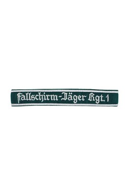 #ad WWII Luftwaffe Fallschirmjäger Rgt.1 NCO dark green backing cuff title $23.56