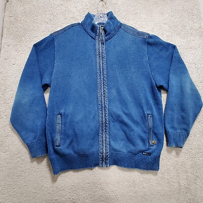 #ad Blue Willi#x27;s Light Jacket Men#x27;s XL Blue Indigo Jean Danish Long Sleeve Full Zip $17.33