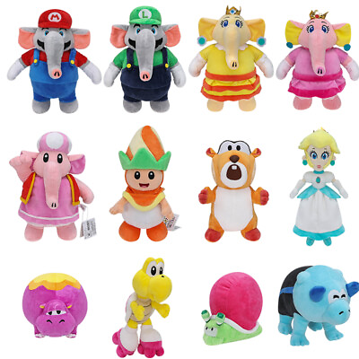 #ad Super Mario Bros Wonder Plush Toys Elephant Hoppo Poplin Bulrush Stuffed Doll US $14.39