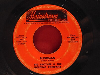 #ad Big Brother amp; The Holding Company – Blindman 1967 Mainstream 7quot; 45 Single $9.99
