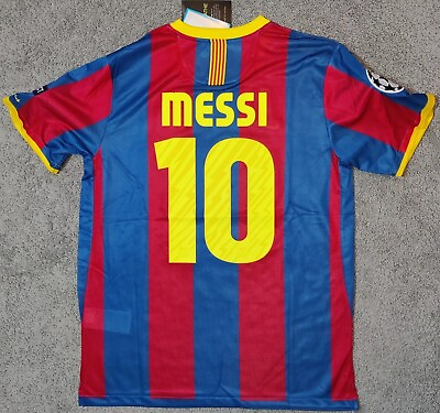 #ad Barcelona 2010 2011 Messi #10 UCL Final Home New Soccer Jersey Football Mens L $105.00