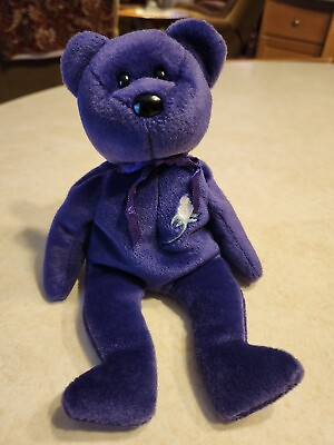 #ad TY Beanie Baby Bear Princess 1997 purple Princess Diana Memorial Bear $15.00
