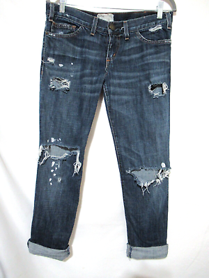 #ad Current Elliott The Boyfriend Sugar Destroy Blue Jeans Size 27 EUC #80 $39.99