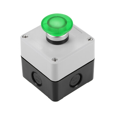 #ad Push Button Switch Station Momentary 1NC 1NO Mushroom Green Switch 600V 10A $16.47