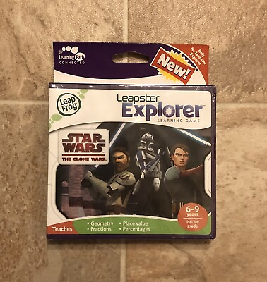#ad BRAND NEW LeapFrog Leapster Explorer Learning Game Star Wars The Clone Wars $34.99