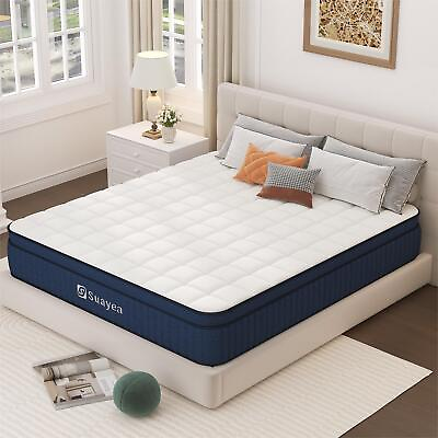 #ad 10 Inch Bed Mattress Queen Size Memory Foam and Innerspring Hybrid In A Box NEW $238.00