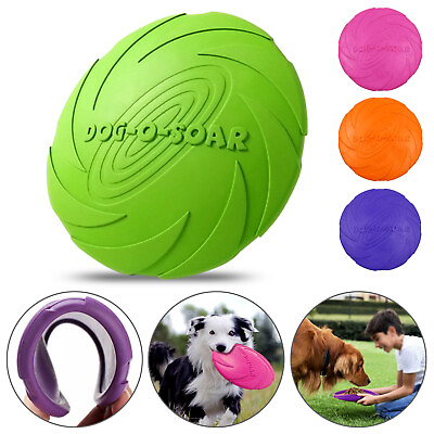#ad Dog Toy Flyer Flexible Durable Frisbee Disc LARGE Chew Fetch Toys $6.95