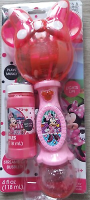 #ad Little Disney Minnie Light and Sound Musical Bubble Wand Includes Bubble Solu... $27.99