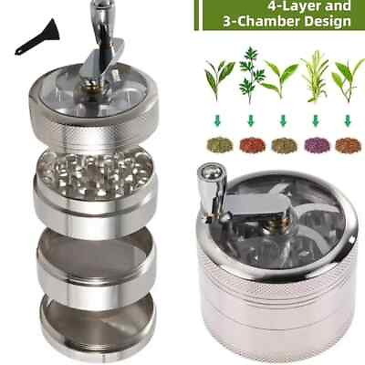 #ad 2quot; Tobacco Herb Grinder Spice Herbal 4 PC Metal Chromium Alloy Smoke Crusher $7.99