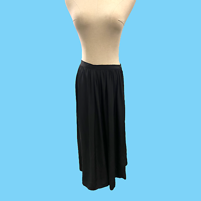 #ad Vintage Black All Silk Skirt Made In Hong Kong Small $27.99