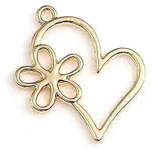 #ad Alloy Charms Heart Flower Charms Pendants 10PC Pack Plated 29#. Heart Flower $21.21