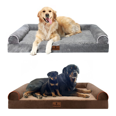 SheSpire Dog Bed Orthopedic Memory Foam Waterproof Sofa Removable Bolster Cover $47.99