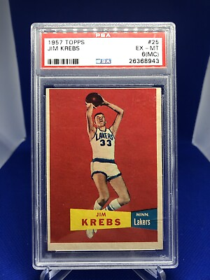 #ad 1957 Topps Basketball #25 Jim Krebs PSA 6 EX MT MC $79.99