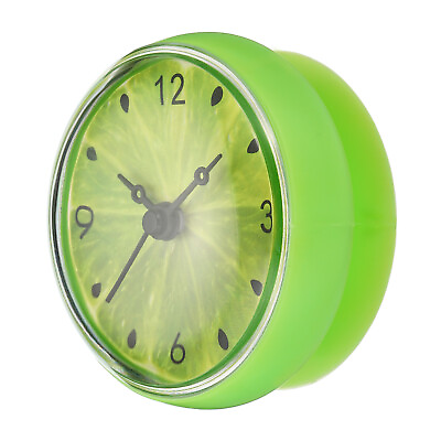 #ad Waterproof Shower Clock Silent Cute Wall Clocks Suction Green Black $12.16
