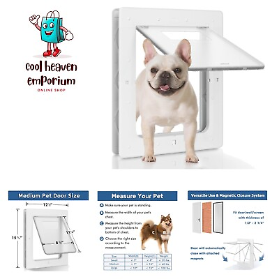 #ad Dog Door Plastic Pet Door by 8.5quot; x 11.5quot; Inner Frame for Medium Dog and P... $67.99