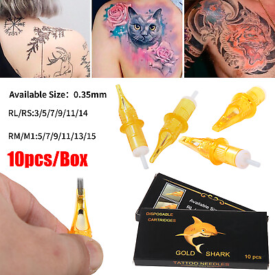 #ad 10PCS Needles Disposable Tattoo Cartridge Mix Needles RL RS RM M1 Sizes $6.99