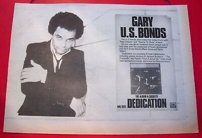 #ad Gary US Bonds Dedication Vintage ORIGINAL 1981 Press Magazine ADVERT 11.5quot;x 8 GBP 2.49