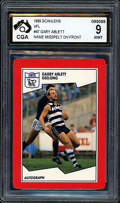 #ad ✺CGA 9✺ 1989 SCANLENS AFL Graded Card GARY ABLETT Geelong Cats AU $159.99