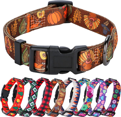 #ad Fall Halloween Thanksgiving Dog Collars Large Size $21.24