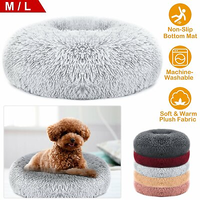 US Donut Cuddler Pet Calming Bed Dog Beds Soft Warmer For Medium Small Dogs Cats $17.66