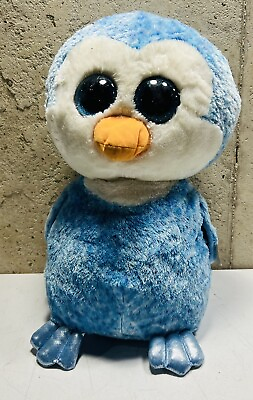 #ad LARGE 17” XL Ty Beanie Boos ICE CUBE the Blue Penguin Plush Tall Big Size RARE $15.88