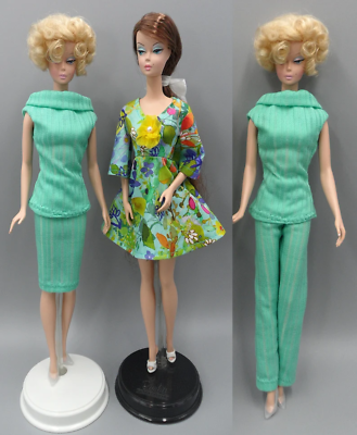 #ad Handmade 12quot; Fashion Doll Clothes: 5 Pc Lot Seafoam Knit Separates amp; Mini Dress $50.00